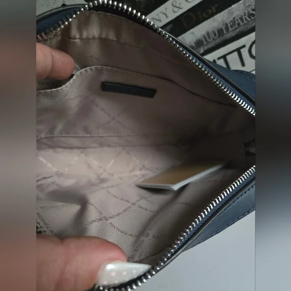 Michael Kors Navy Blue Fruit Print Crossbody Bag NWT - Picture 8 of 9